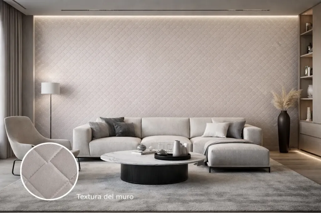 [PW50101] WPC WALL PANEL LINEA: AESTHETIC LEATHER (GRAY)